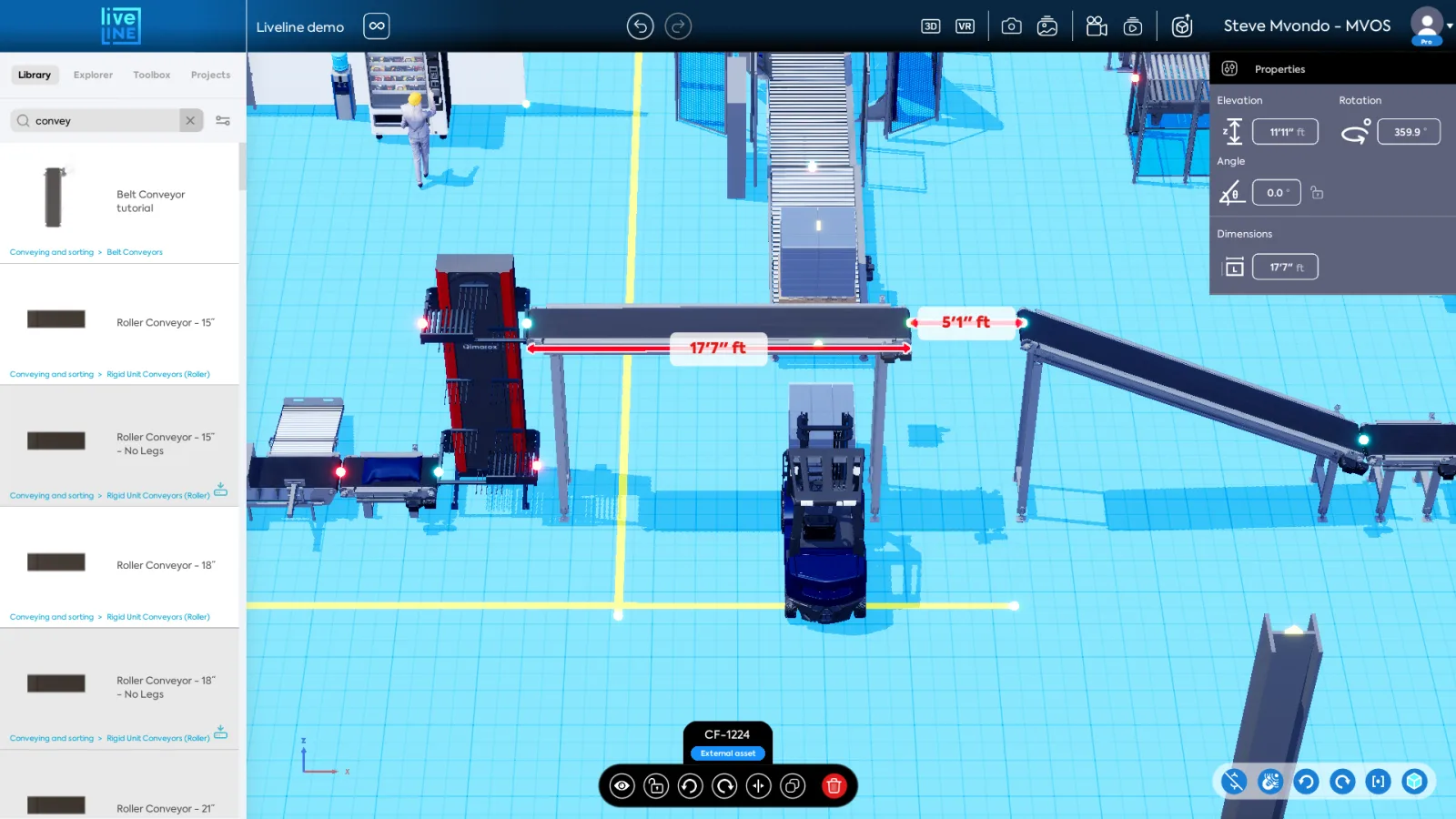 Liveline drag-and-drop 3D line builder interface